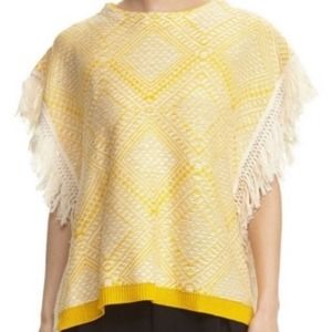 Bishop + Young Fringe Pattern Sweater Yellow Size XS
